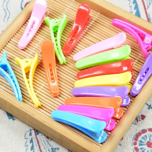 50 pcs assorted color plastic hair clips alligator clips baby clips 35x8mm