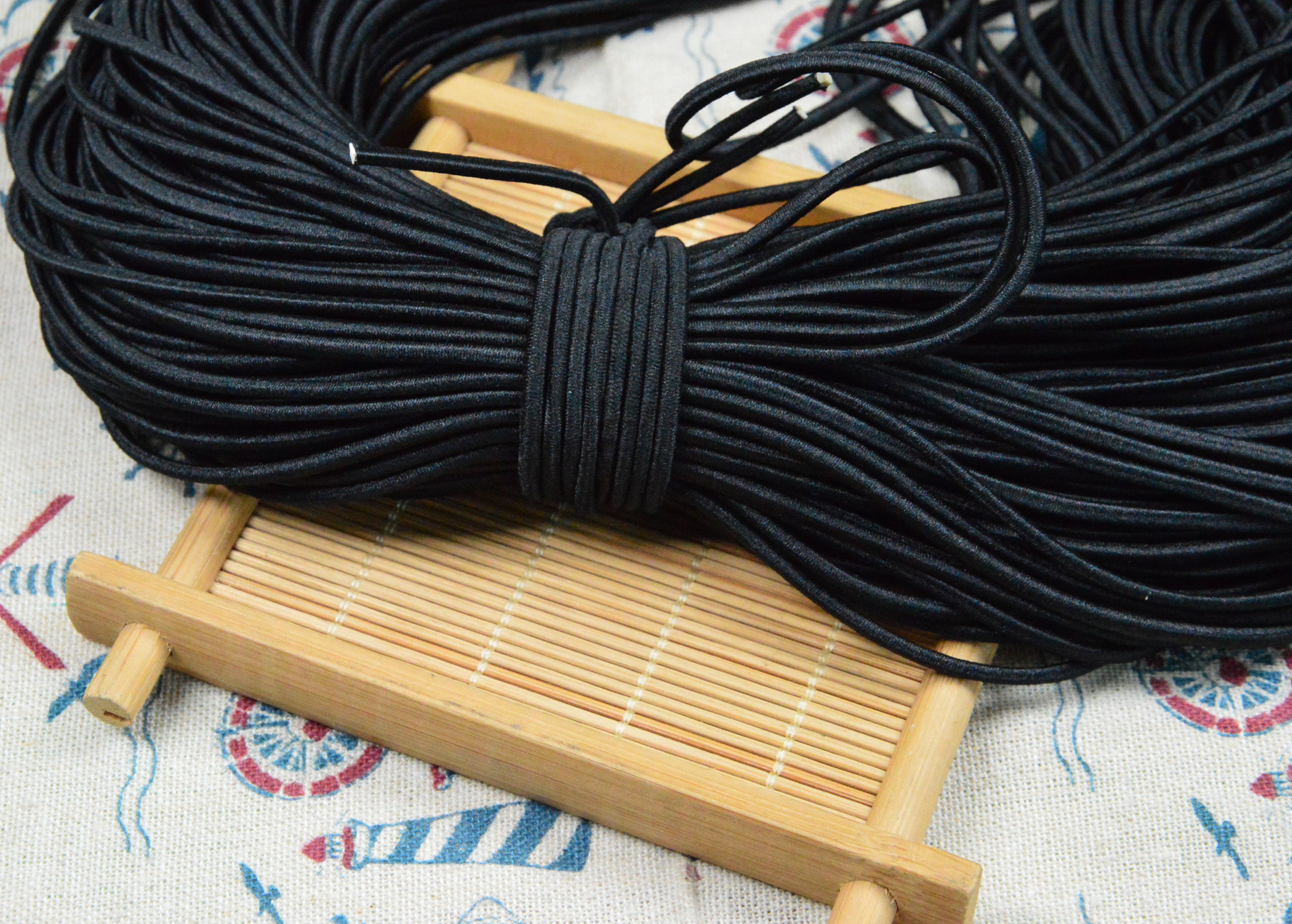 30 yds black elastic cord round elastic drawstring cord 2.5mm Etsy