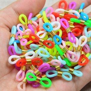 Colorful Rubber Loop Glasses chain end connectors, eyeglass holder rubber holder, Assorted rubber connectors