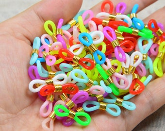 Colorful Rubber Loop Glasses chain end connectors, eyeglass holder rubber holder, Assorted rubber connectors