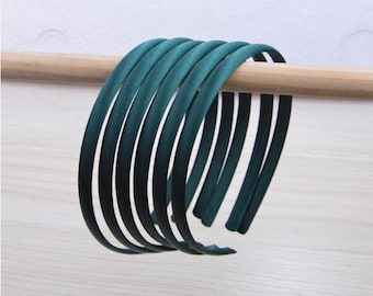 10pcs x 10mm satin headbands, Hunter satin wrapped plastic headbands