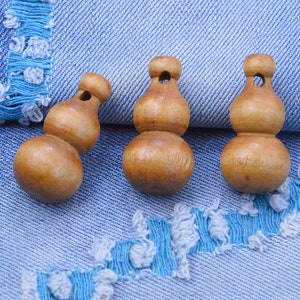 20pcs cucurbit shape wooden charms, light brown wood gourd, wood calabash