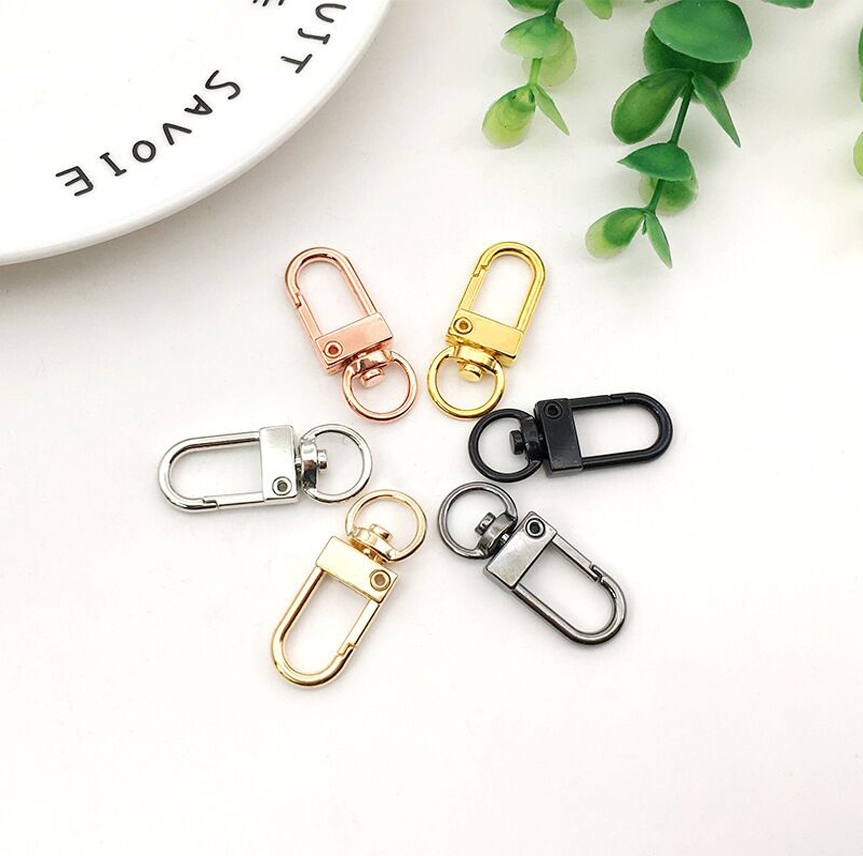 Large & Small ROUND CARABINER CLIP Heavy Duty SNAP HOOK Key Ring Clips Buckle EB