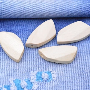 10 pcs wooden beads, unfinished Irregular wood polygon, polygonal wood beads