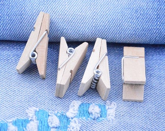 10pcs wooden pegs, unfinished small wood clothpins photo clips 13x36mm wood cloth pegs