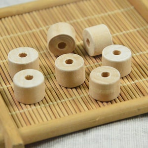 20 pcs wooden beads, Unfinished Cylinder shape wood beads, mini wood column, wood tube beads 10x14mm