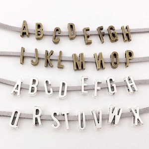 1 set 26pcs antique Alphabet Letter charms, antique silver/antique bronze Initial Letter beads charms for DIY bracelet supply
