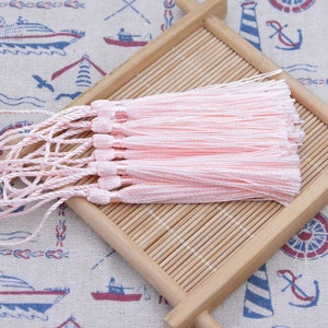 50 pcs silk tassels, 3.0&#39;&#39; light pink silk tassel with 2.0&#39;&#39; cord, silk fringe tassels