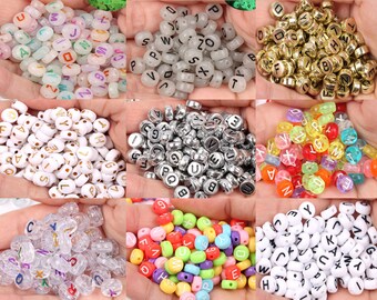 50Pcs Multi-color Alloy Enamel Letter Alphant Beads Flat Round Bead DIY Bracelet 50Pcs Multi-color Alloy Enamel Letter Alphant Beads Flat Round Bead DIY Bracelet