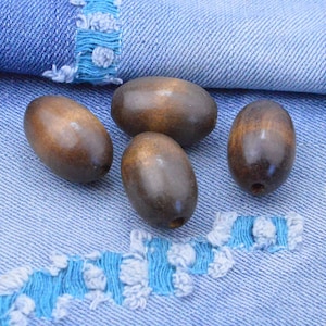 20pcs brown oval wood beads, wood ellipse 19x30mm
