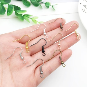 100 or 500 BULK Fish hook earring wires, French hook earrings, ear wire earring hooks, choose your color