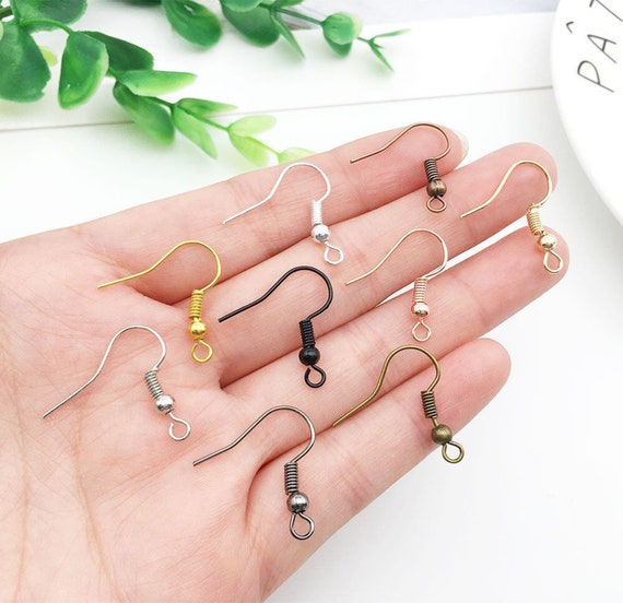 100 or 500 BULK Fish Hook Earring Wires, French Hook Earrings, Ear Wire Earring  Hooks, Choose Your Color 