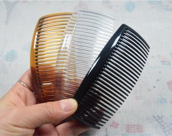 10 pcs Black/Brown/transparent plastic hair combs, 29teeth plastic comb side combs, blank hair comb hair holders jewelry accessories