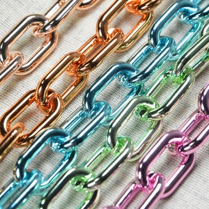 Metallic oval link chain, Open link plastic chain, Purse chain, Shoulder handbag strap handle chain