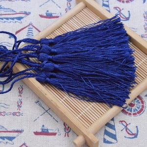 50 pcs Navy silk tassels, 3.0&#39;&#39; fringe tassel charms for jewelry making