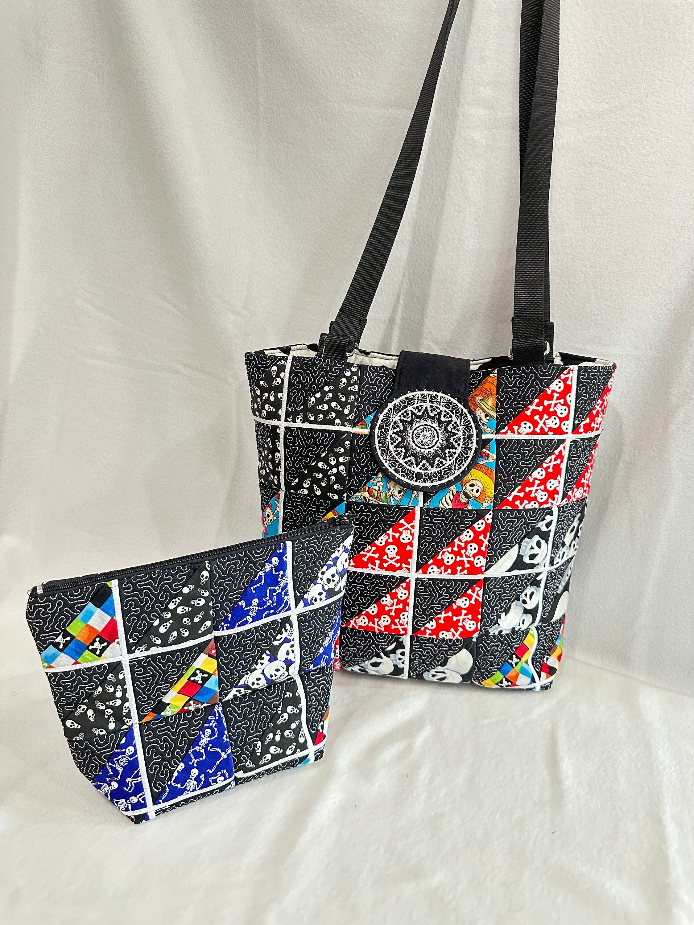 Embroidered Patchwork Tote - Etsy