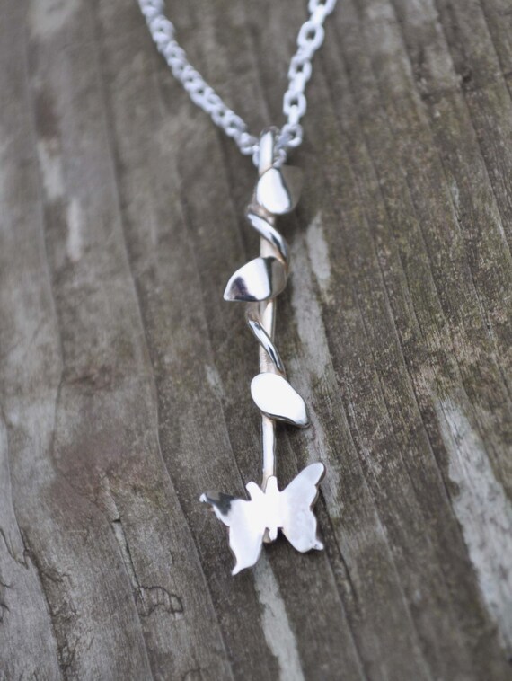 Silver Pendant Butterfly Silver necklace Handmade in Etsy