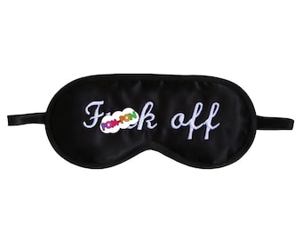 F () ck Off Schlafmaske, Satin Augenbinde, Reife Schlaf Augenmaske