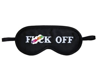 F*ck Off Sleep Mask with optional sequins, Naughty sleeping eye mask for women