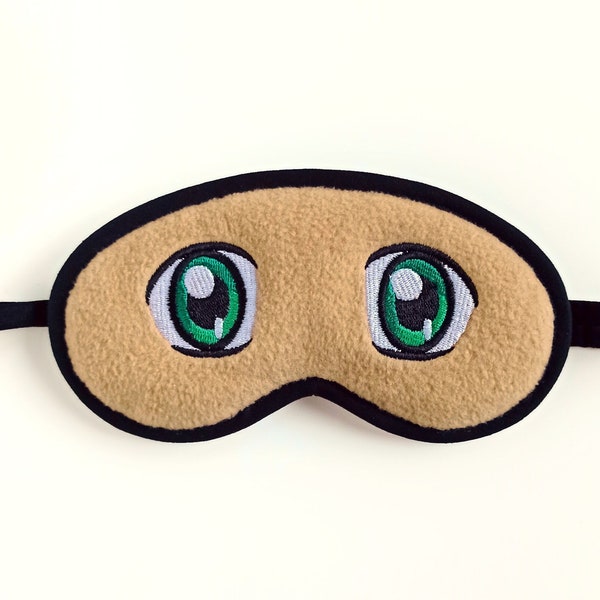 Emerald green eyes sleep mask, Cute anime sleeping eye mask