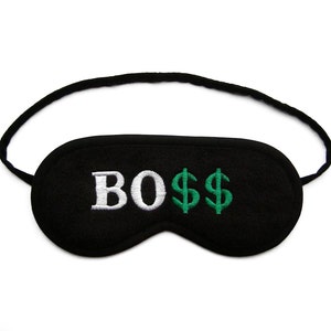 Boss Sleep Mask, Money sleeping mask, Funny office party gift, Dollars eye mask gadget for him, Millionaire gift image 2