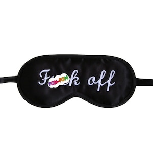 Fck Off sleep mask, Satin blindfold, Mature sleeping eye mask image 1