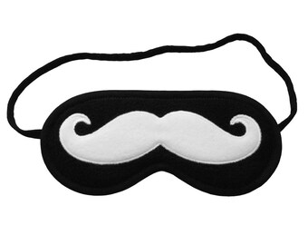 Moustache Sleep Mask for Man, Movember sleeping eye mask, Nerd gadget, Geek blindfold, Gift for Hipster, Funny sleepmask, Gift for him her