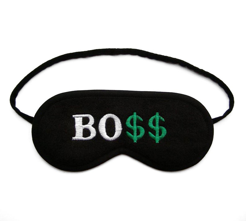 Boss Sleep Mask, Money sleeping mask, Funny office party gift, Dollars eye mask gadget for him, Millionaire gift image 2