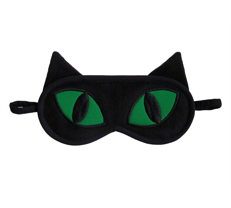 Cat Sleep Mask Black Cat Eye Mask Animal Blindfold Sleeping Etsy
