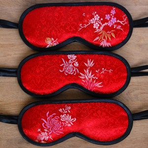 Silk brocade eye mask, Luxury silk sleep mask for women, Travel accessories gift for wife mom & girlfriend