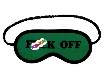 Emerald F()ck Off Sleep Mask, Mature embroidery sleeping eye mask