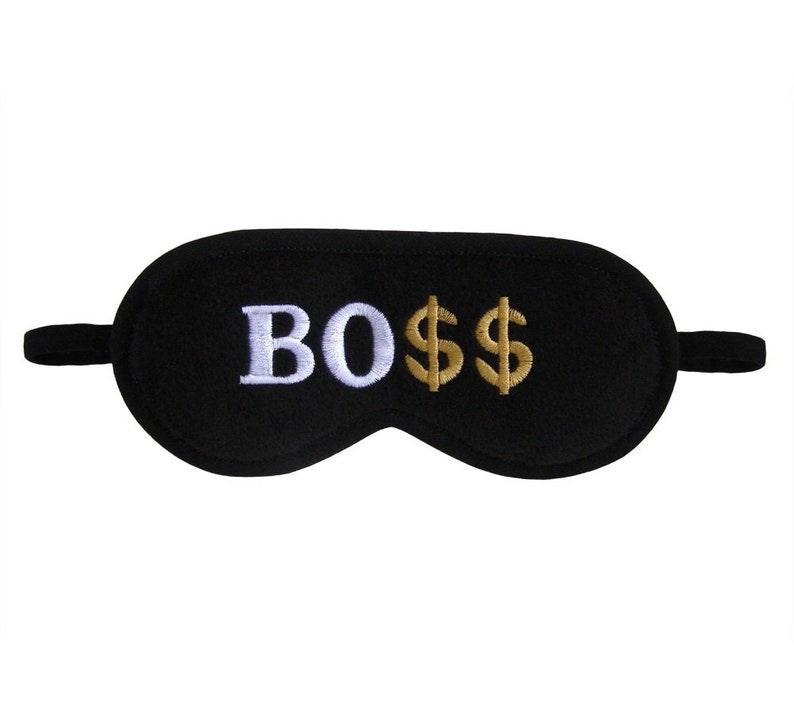 Boss Sleep Mask, Money sleeping mask, Funny office party gift, Dollars eye mask gadget for him, Millionaire gift image 1