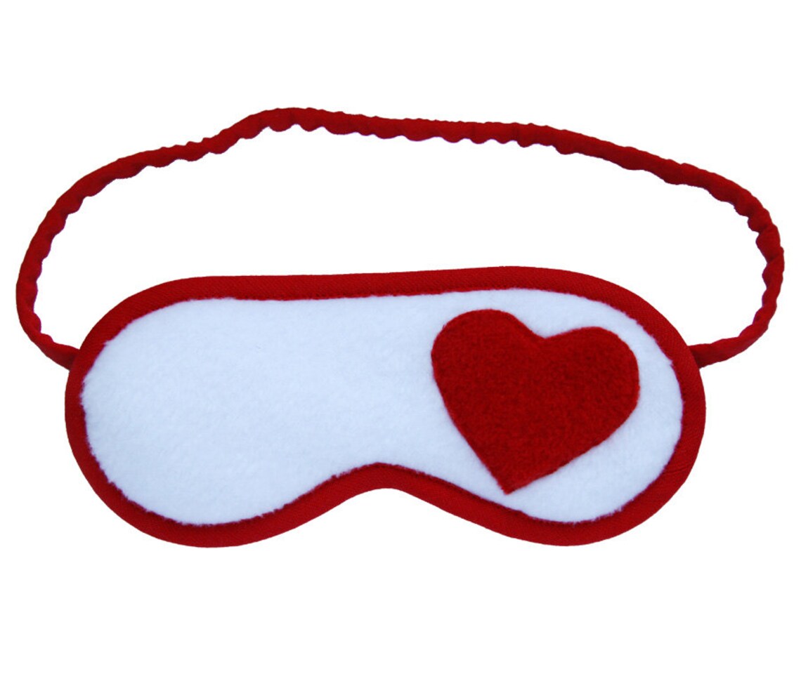 Red Heart Sleep Mask Love eyemask Black sleeping eye mask Etsy