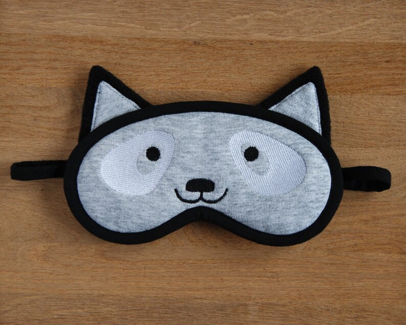 Wolf mask, Sleep mask, Sleeping mask, Animal sleep mask, Cosplay wolf costume face mask, Wolf ears, Woodland animal, Grey fox mask, Eye mask image 2