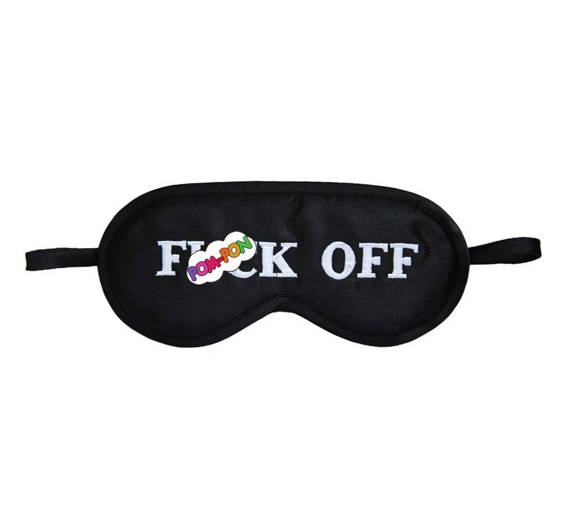 Fck Off Sleep Mask, Mature sleep mask, Black and white sleeping eye mask image 1