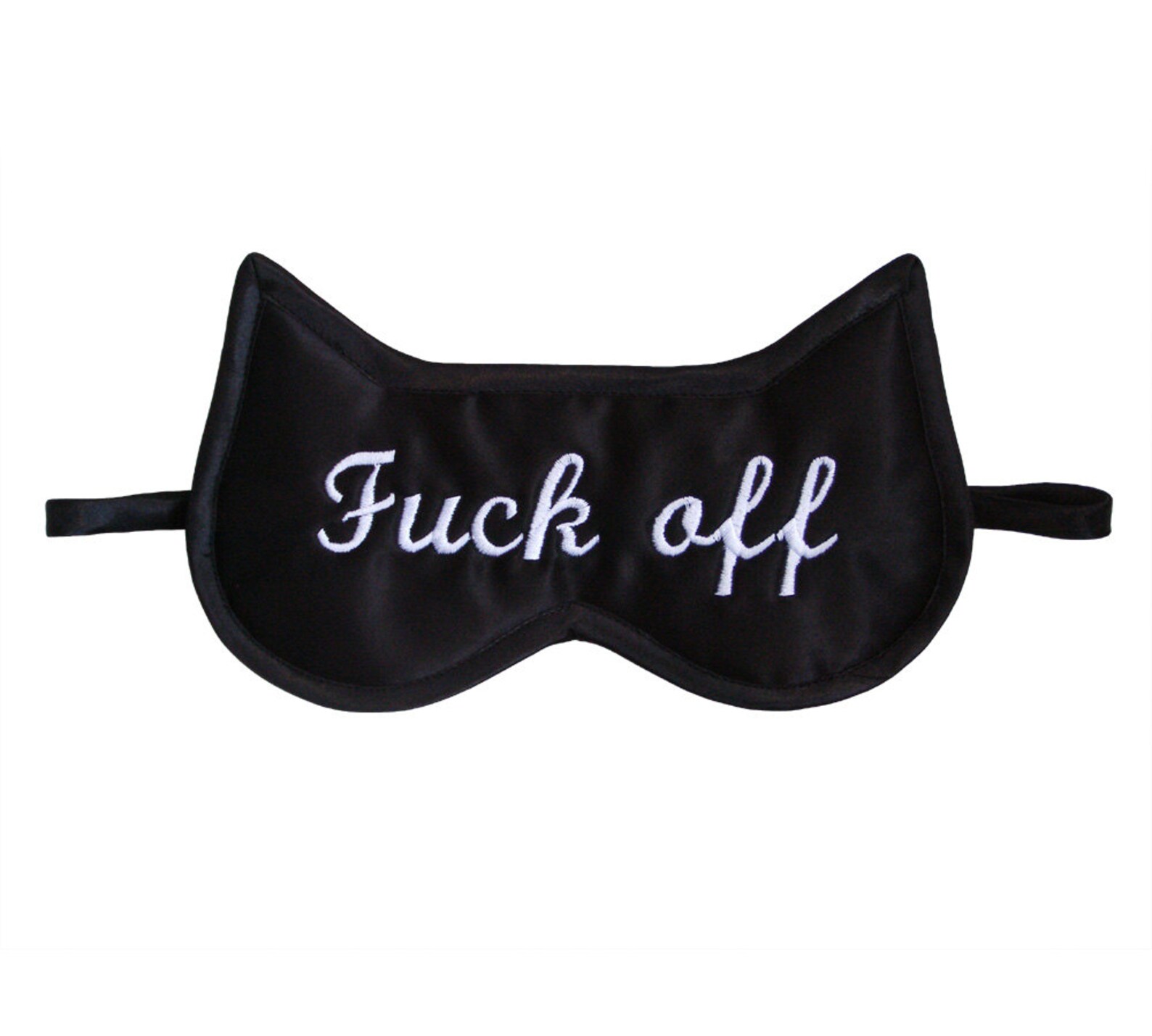 Black Cat Fck off Sleep Mask, Animal Eyemask, Mature Sleeping Eye Mask