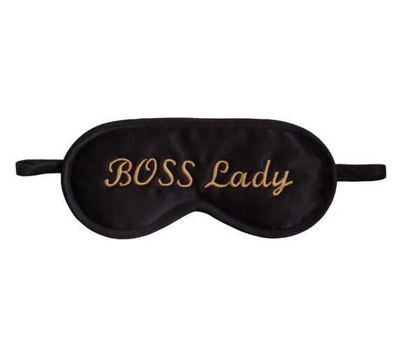 Boss Lady Sleep Mask, Inspirational Sign, Cute Gold Eye Mask, Gift for Female Boss, Manager Woman, Girl Supervisor, Success Workplace Quote