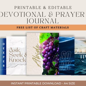 Faith and Reflection: Devotional Prayer Journal and Bible Study Guide l Editable Canva l PLR & MRR l Digital Christian Download