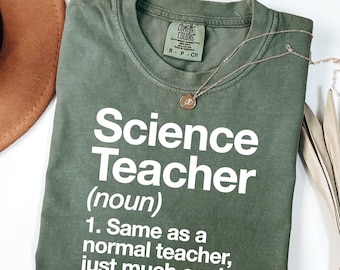 Camiseta de profesor de ciencias con colores vibrantes: divertida camiseta de química, física y biología, ideal como regalo para profesores de ciencias, ideal para el aula STEM.