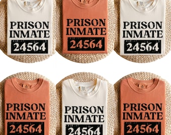 Halloween Prisoner Prison Inmate Funny Costume Unisex • Funny Prison Inmate T-Shirt • Unisex Comfort Colors Halloween Tee