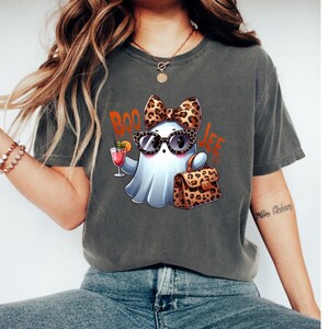 Comfort Colors®Boo Jee Mama Shirt, Coquette Skeleton Halloween Tee, Boogie Mama Halloween Shirt, Halloween Gift, Coffee Lover Halloween Tee