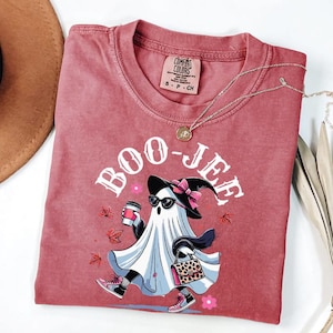 Comfort Colors®Boo Jee Mama Shirt, Coquette Ghost Halloween Tee, Boogie Mama Halloween Shirt, Halloween Gift, Coffee Lover Halloween Tee