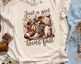 秋が大好きな女の子の、心地よいカラーシャツ、キュートな秋Tシャツ、パンプキンスパイスTシャツ、心地よい秋グラフィックシャツ、感謝祭の装い