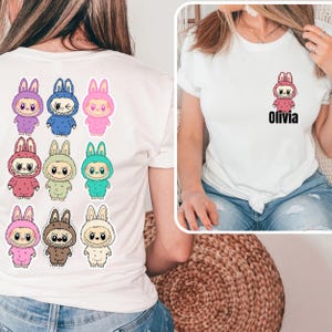 Labubu Shirt, Cute Cartoon T-Shirt, Aesthetic Kawaii Tee, Gift for Her, Soft Graphic Tee, Trendy Cute Shirt, Custom Labubu Design