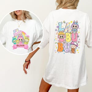 Custom Happy Birthday Labubu Shirt – Personalized Name Birthday Tee, Cute Birthday Gift Shirt for Kids, Teens, or Friends, custom labubu tee