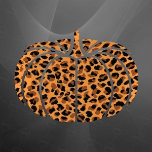 Leopardenmuster Kürbis PNG, Herbst Kürbis PNG, Halloween Kürbis Clipart, Herbst Sublimationsdesign, digitaler Download