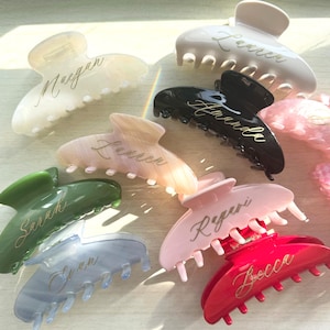 Personalized Engraved Hair Claw Clip, Custom Name Hair Clip, Engraved Claw With Name or Text, Bridesmaid Gift, Gift for Her