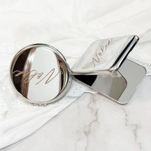 Personalized Engraved Compact Mirrors, Custom Compact Mirror with Name, Engraved Name Compact Mirrors