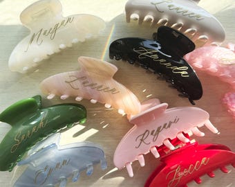 Personalized Engraved Hair Claw Clip, Custom Name Hair Clip, Engraved Claw With Name or Text, Bridesmaid Gift, Gift for Her