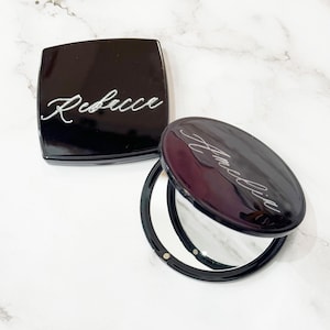 Custom Engraved Compact Mirrors, Personalized Name Compact Mirrors, Pocket Mirror